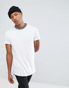 New Look T-shirt With Text Neck Trim In White - White