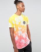 Hype Gradient T-shirt In Floral Print - Yellow