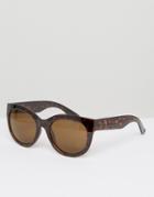 Monki Tortoise Cat Eye Sunglasses - Brown