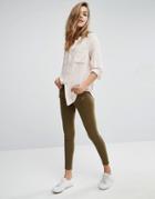 Abercrombie & Fitch Low Rise Skinny Pants With Zips - Green