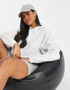 Asos Design Cropped Cocoon Hoodie In White Heather