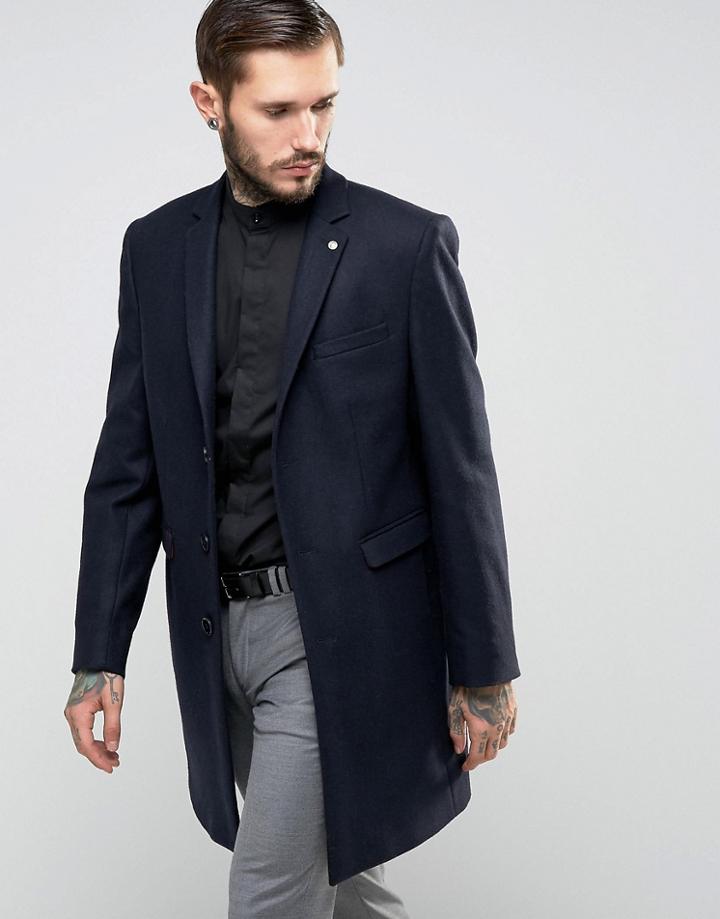 Noose & Monkey Overcoat - Navy