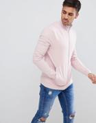 Asos Design Muscle Jersey Track Jacket In Pink - Pink