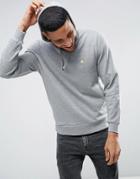 Asos Hoodie In Gray Marl With Logo - Gray