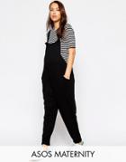 Asos Maternity Overall Jumpsuit In Jersey - Black