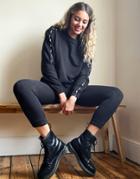 Pull & Bear Join Life Sweatshirt Top In Black
