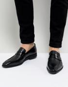 Dune Cross Hatch Loafers In Black Leather - Black