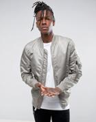 Alpha Industries Lightweight Reversible Ma-1 Vf Bomber Jacket In Silver / Blue - Silver