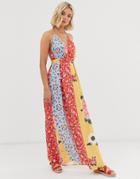 Parisian Maxi Dress In Mix And Match Floral Print - Multi