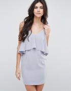 Love & Other Things Frill Overlay Cami Dress - Gray