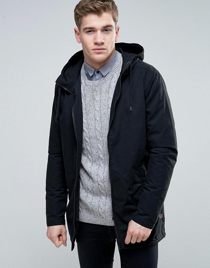 Produkt Light Weight Parka With Fishtail Back - Black