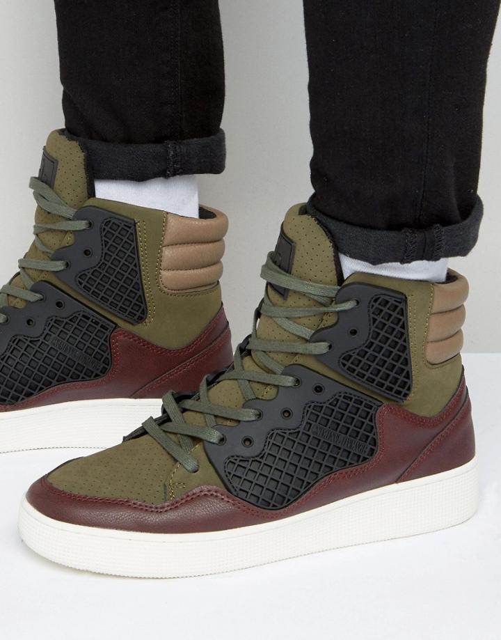 Criminal Damage Baller Hi Top Sneakers - Beige