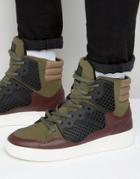 Criminal Damage Baller Hi Top Sneakers - Beige
