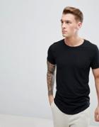 Produkt Longline T-shirt With Curved Hem - Black