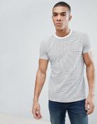 Esprit Organic T-shirt In White With Stripe - White