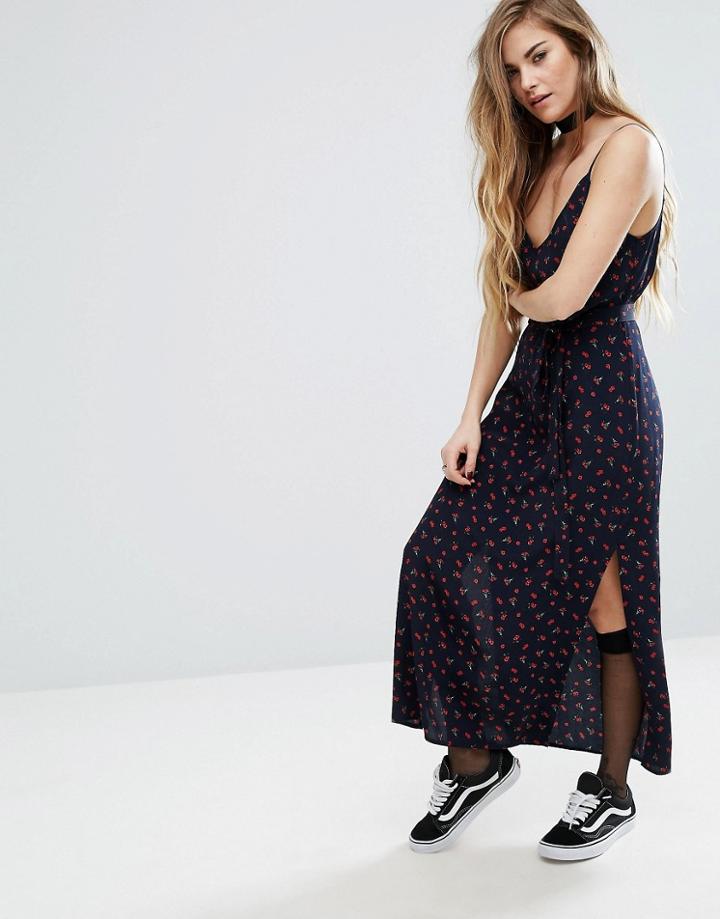 Nobody's Child Cami Midi Dress In Disty Floral - Navy