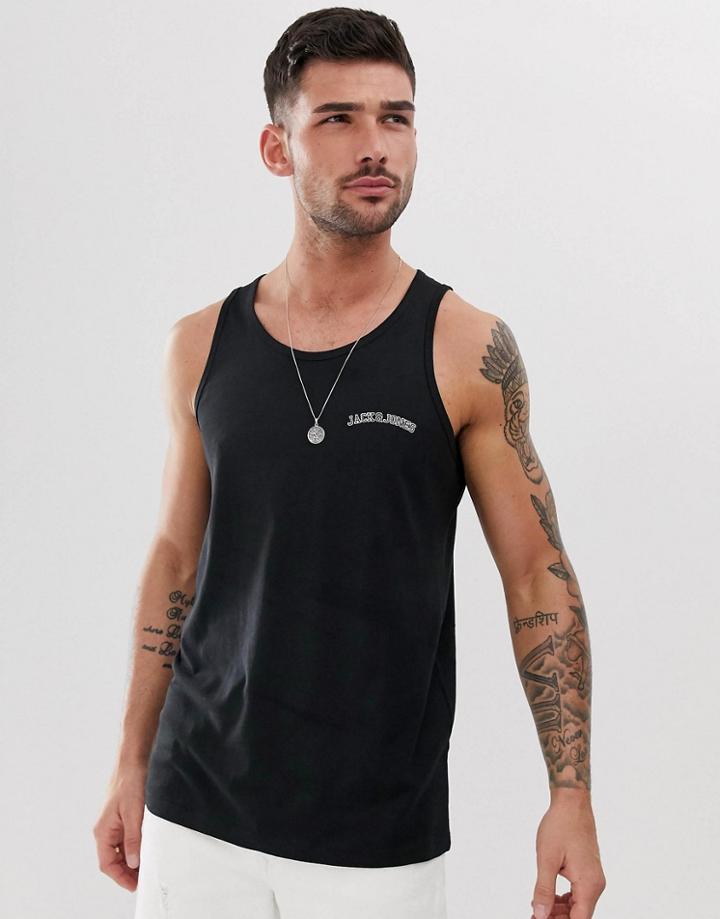 Jack & Jones Logo Tank - Black