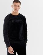 Boss Bodywear Velour Logo Crew Neck Sweat Suit 7 - Black