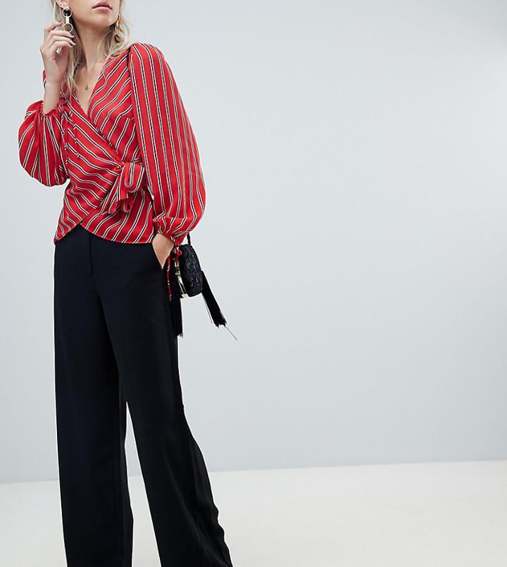 Warehouse Wide Leg Pants In Black - Black