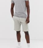 French Connection Tall Slim Fit Peached Cotton Chino Shorts-stone