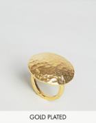 Ottoman Hands Disco Oval Statement Ring - Gold