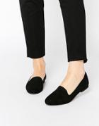 Park Lane Suede Slipper Shoes - Black