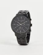 French Connection Chronograph Watch In Black