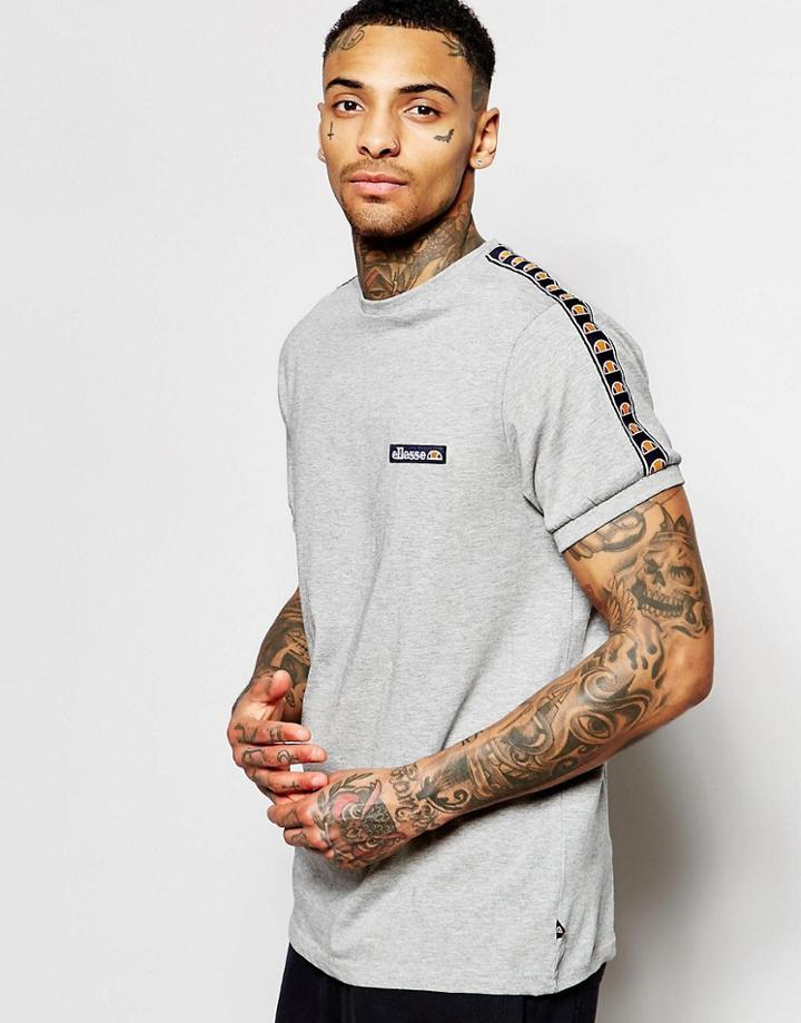 Ellesse T-shirt With Shoulder Taping - Gray Marl