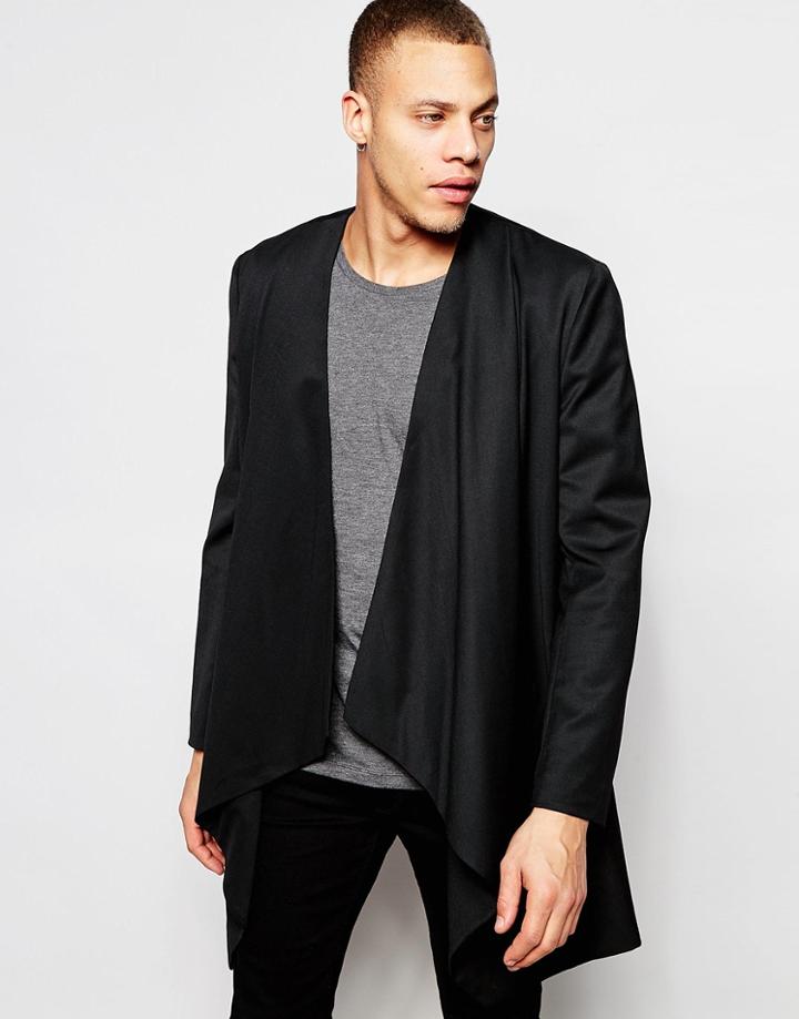 Asos Blazer With Pleat Front - Black