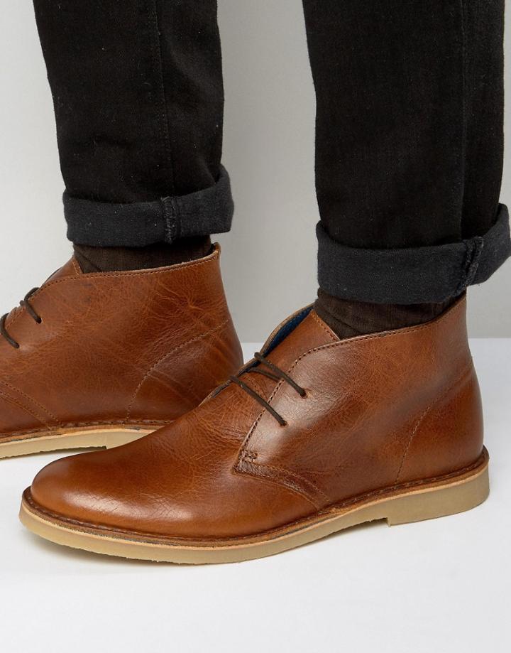 Dune Calabassas Leather Desert Boots - Tan