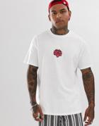 Hnr Ldn Embroidered Lotus T-shirt In Oversized - White