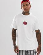Hnr Ldn Embroidered Lotus T-shirt In Oversized - White
