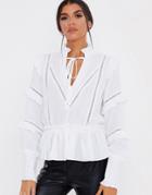 In The Style X Lorna Luxe Ruffle Trim Blouse In White