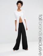 Adpt Tall 1/2 Sleeve Extra Longline Wrap Front Jersey Tee - White