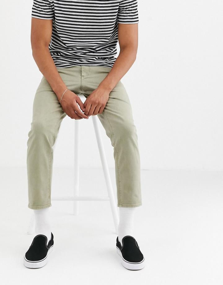 Asos Design Classic Rigid Jeans In Pale Green