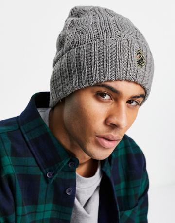 Luke Cable Beanie Hat-gray