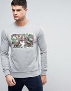 Devote Sweatshirt In Gray With Camo Logo - Gray