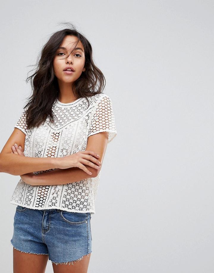Abercrombie & Fitch Laser Cut Top - White