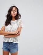 Abercrombie & Fitch Laser Cut Top - White