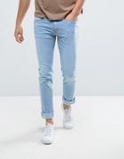 Casual Friday Slim Fit Jeans In Light Wash Blue - Blue