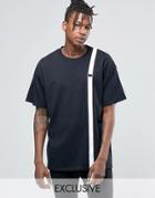 Reclaimed Vintage Oversized T-shirt With Straps Detail - Black