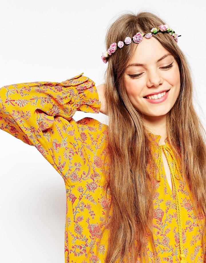 Asos Pretty Rose Tie Up Headband - Multi