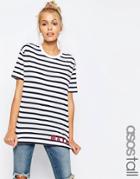 Asos Tall T-shirt In Stripe With Maybe Print