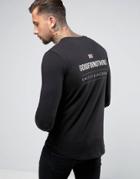Good For Nothing Muscle Long Sleeve T-shirt In Black With Back Print - Black
