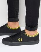 Fred Perry Kendrick Tipped Canvas Sneakers - Black