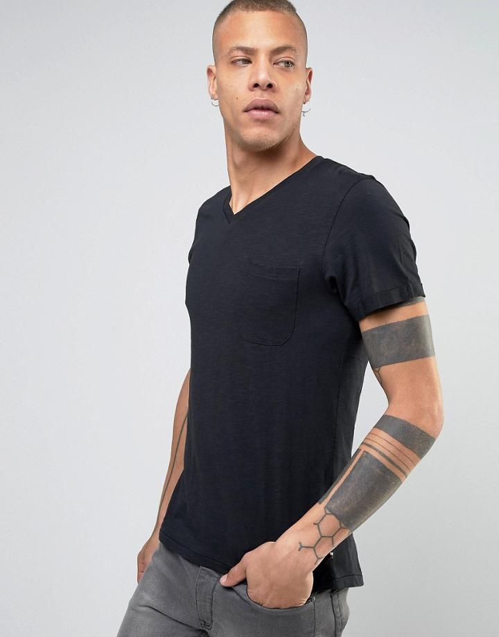 Produkt V-neck T-shirt With Pocket - Black