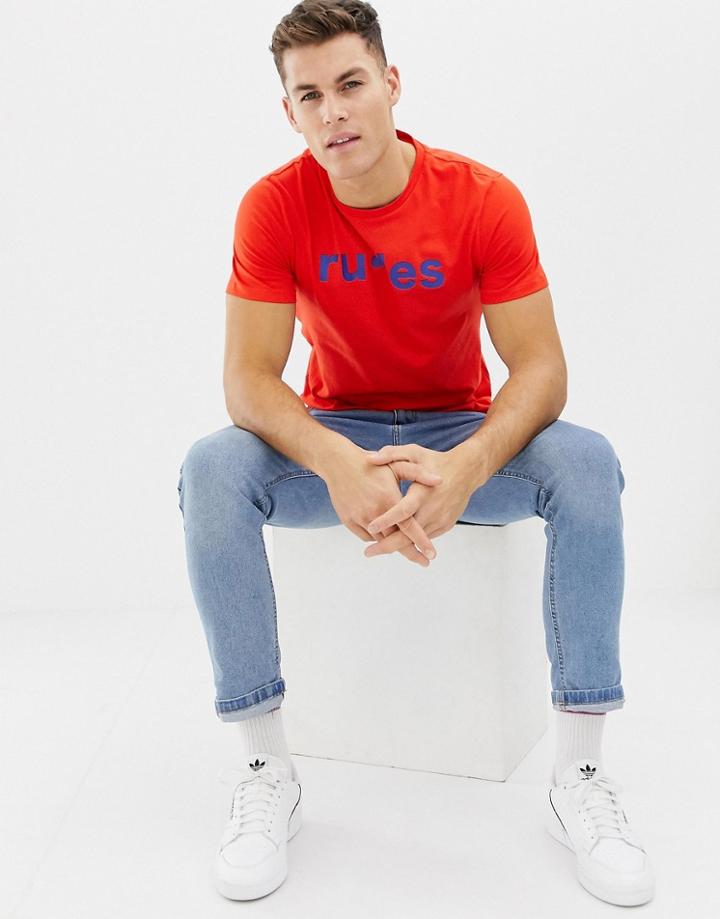 Jack & Jones Chest Slogan T-shirt - Red