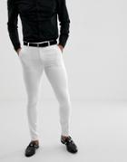 Asos Design Super Skinny Suit Pants In White - White