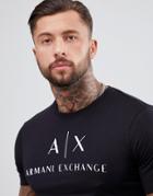 Armani Exchange Slim Fit Ax Chest Logo T-shirt In Black - Black