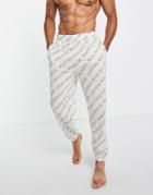 Asos Design Lounge Oversized Sweatpants With All Over Essential Wear Print-multi
